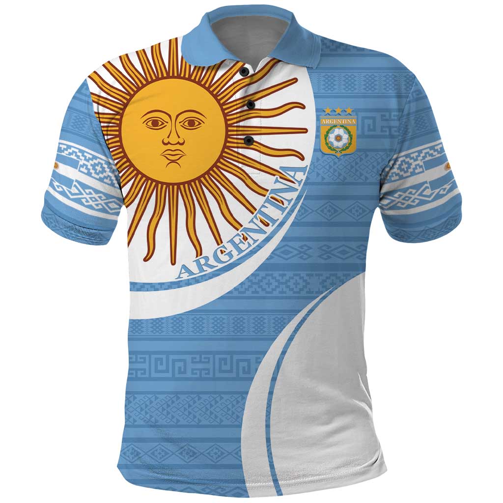 Custom Argentina Football Polo Shirt Vamos La Albiceleste - Sky Blue Version LT14