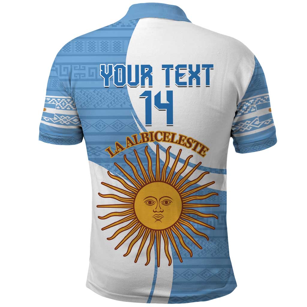 Custom Argentina Football Polo Shirt Vamos La Albiceleste - Sky Blue Version LT14