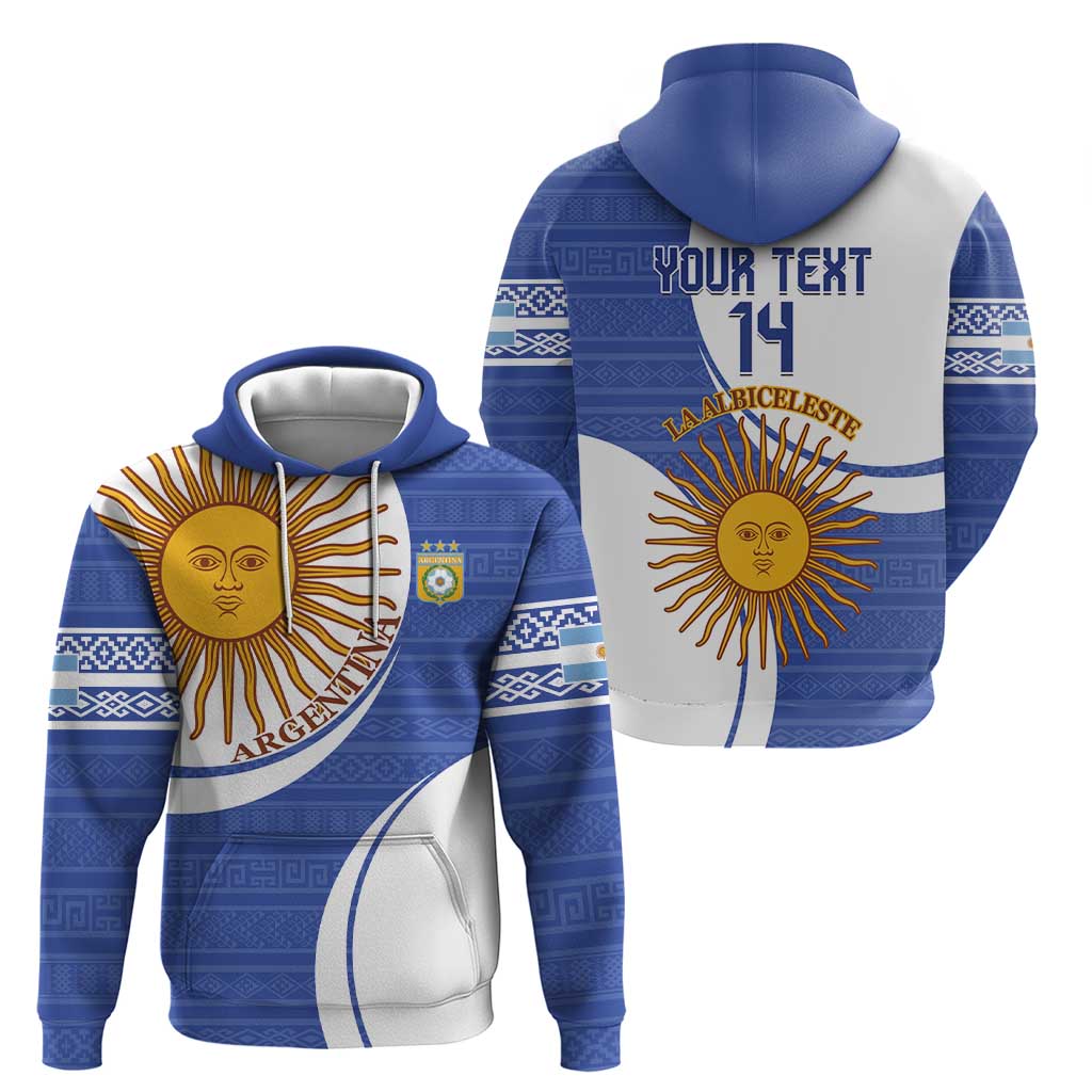 Custom Argentina Football Hoodie Vamos La Albiceleste - Navy Blue Version LT14