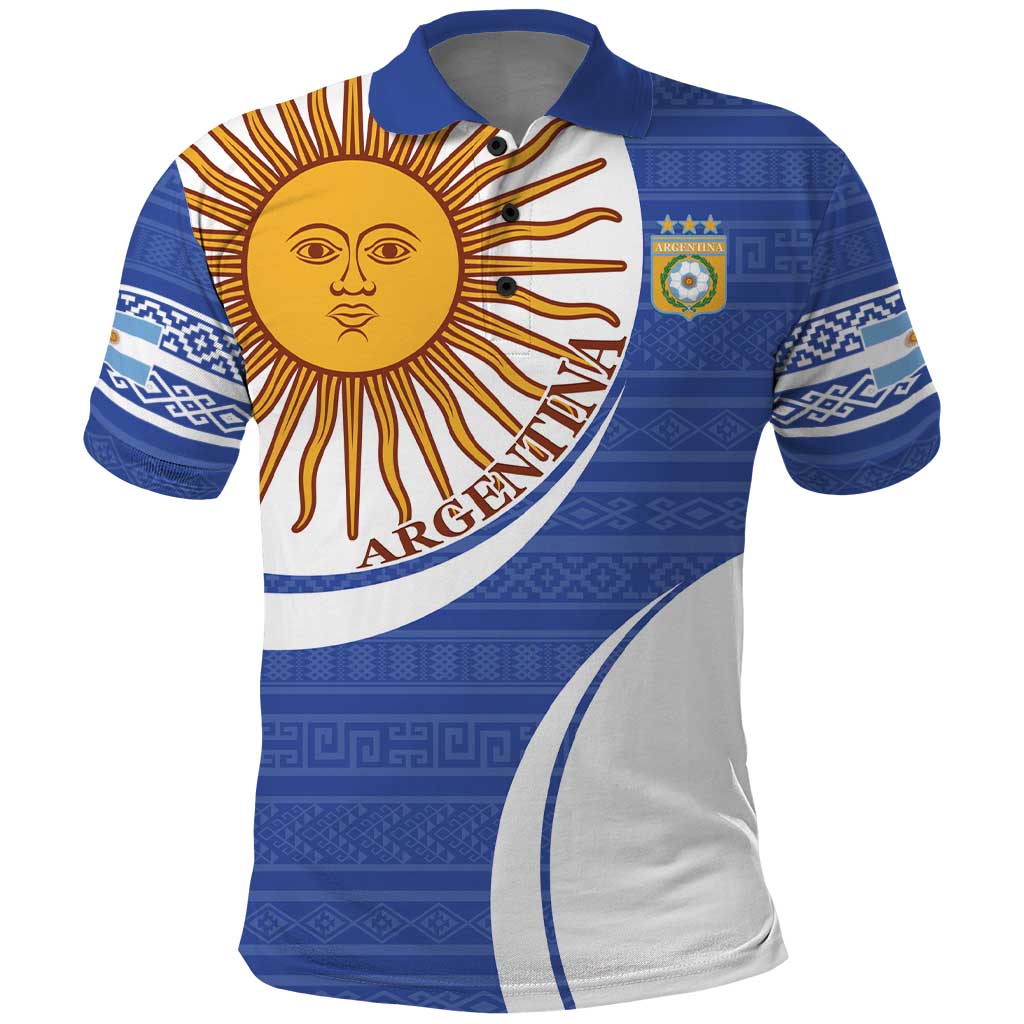 Custom Argentina Football Polo Shirt Vamos La Albiceleste - Navy Blue Version LT14