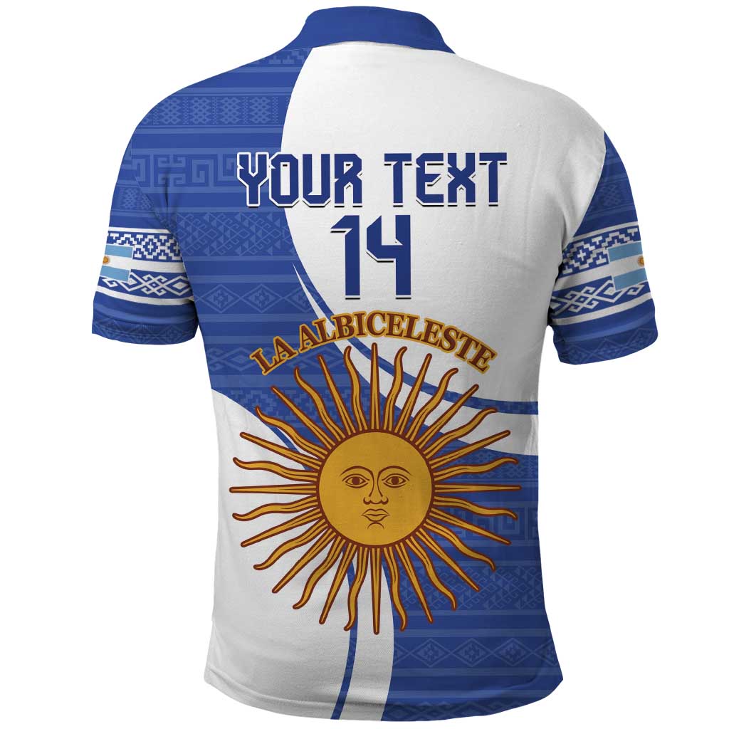 Custom Argentina Football Polo Shirt Vamos La Albiceleste - Navy Blue Version LT14