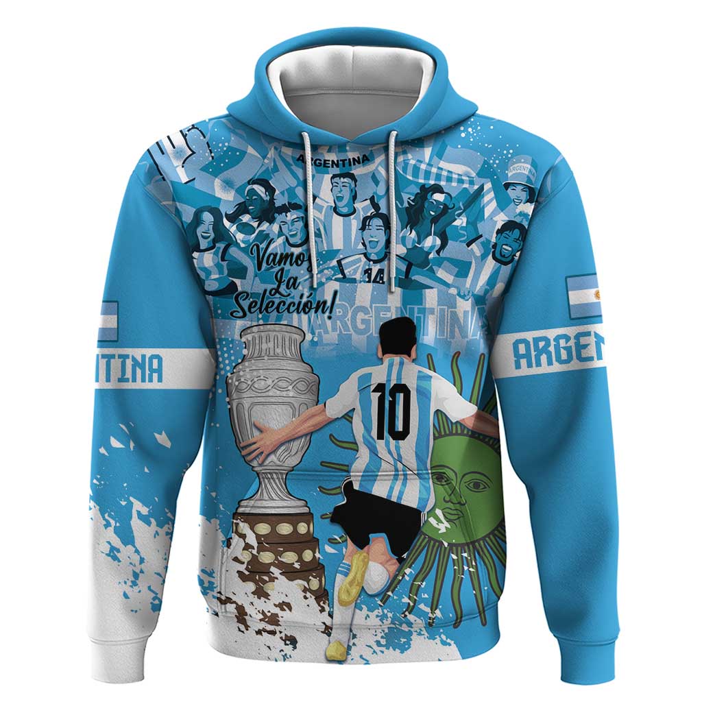 Custom Argentina Football 2024 Hoodie Vamos La Seleccion We Are The Champions LT14