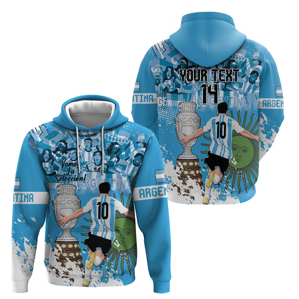 Custom Argentina Football 2024 Hoodie Vamos La Seleccion We Are The Champions LT14