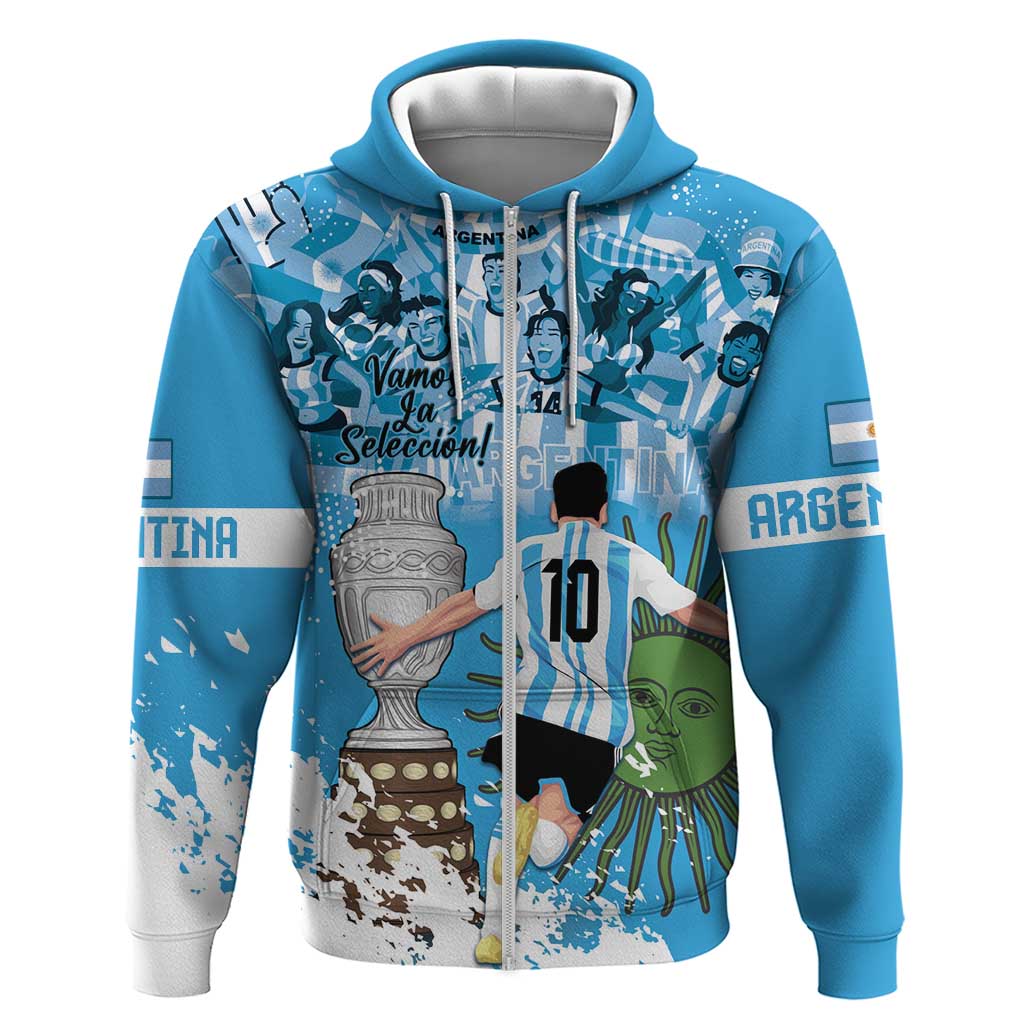 Custom Argentina Football 2024 Hoodie Vamos La Seleccion We Are The Champions LT14