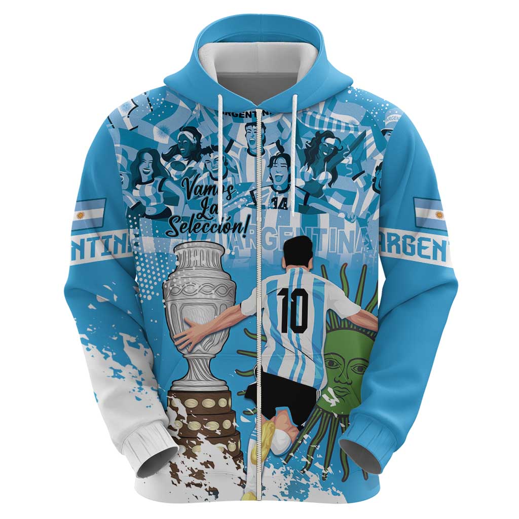 Custom Argentina Football 2024 Hoodie Vamos La Seleccion We Are The Champions LT14