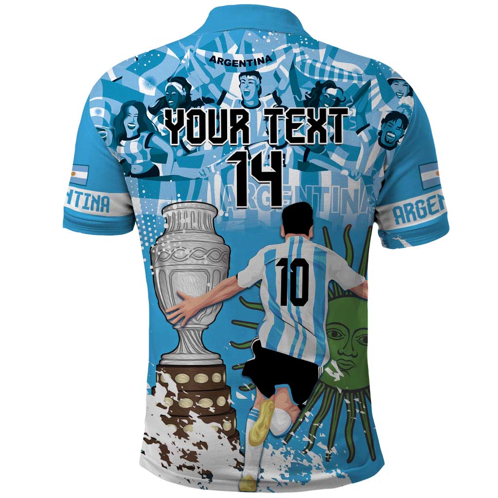Custom Argentina Football 2024 Polo Shirt Vamos La Seleccion We Are The Champions LT14