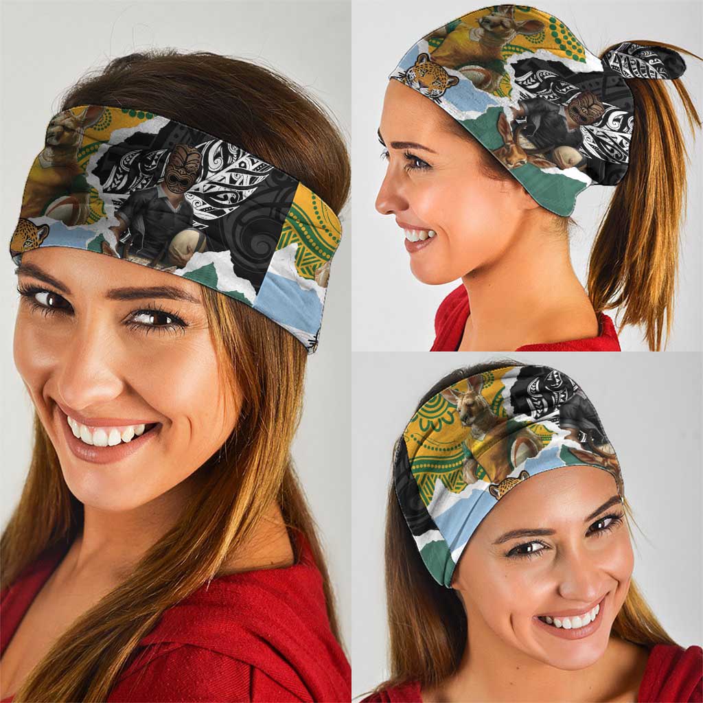 Rugby 2025 Championship Neck Gaiter Southern Hemisphere Countries Mascots LT14