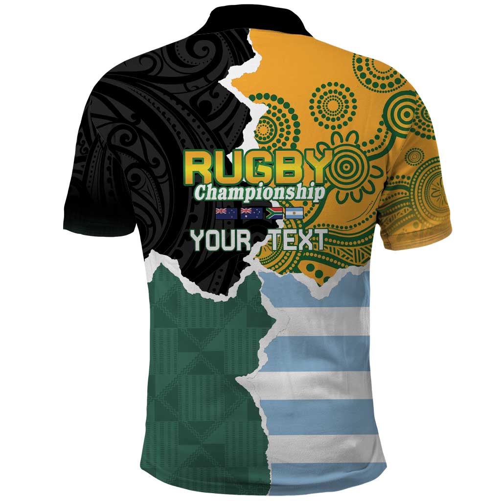 Personalised Rugby 2025 Championship Polo Shirt Southern Hemisphere Countries Mascots LT14