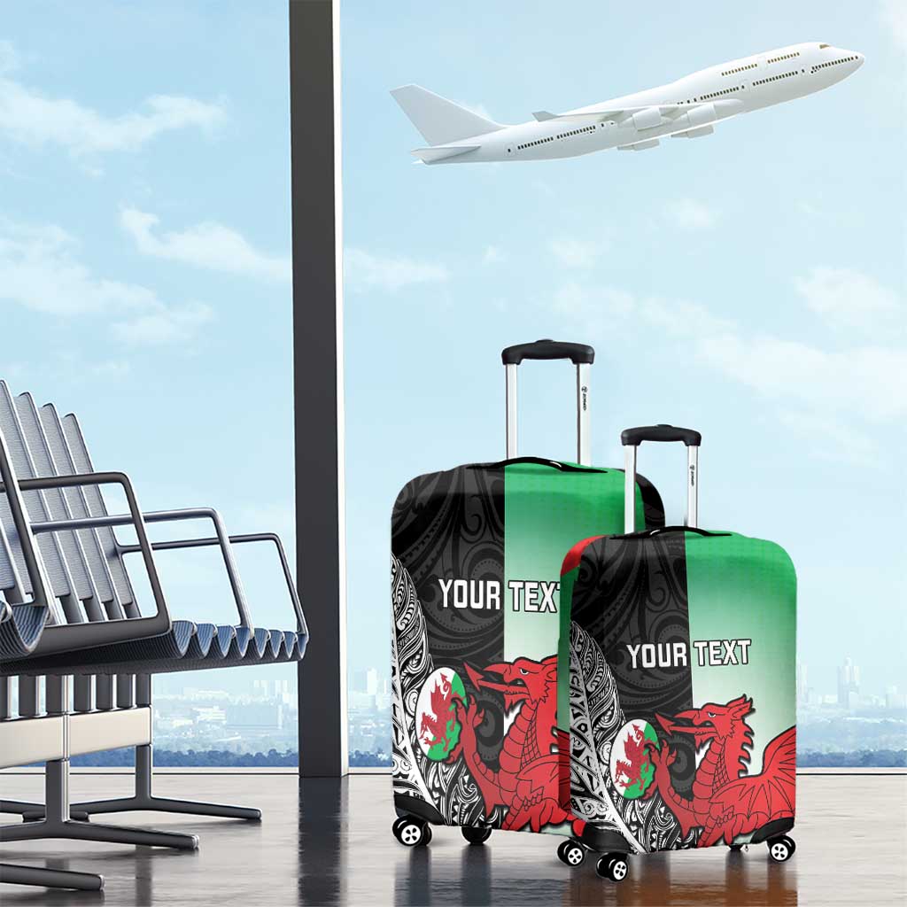 New Zealand and Wales Rugby Custom Luggage Cover Aotearoa All Black Combine Welsh Dragon LT14