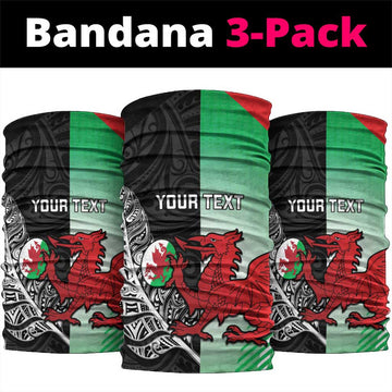 New Zealand and Wales Rugby Custom Neck Gaiter Aotearoa All Black Combine Welsh Dragon LT14