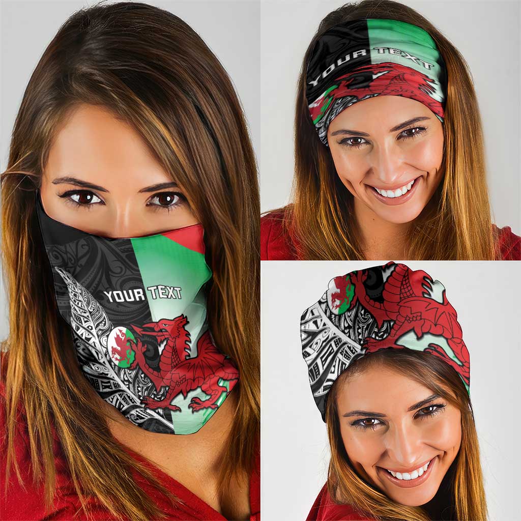 New Zealand and Wales Rugby Custom Neck Gaiter Aotearoa All Black Combine Welsh Dragon LT14
