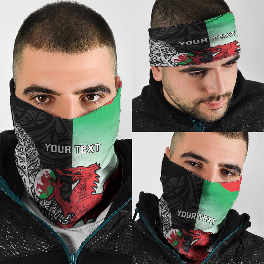 New Zealand and Wales Rugby Custom Neck Gaiter Aotearoa All Black Combine Welsh Dragon LT14