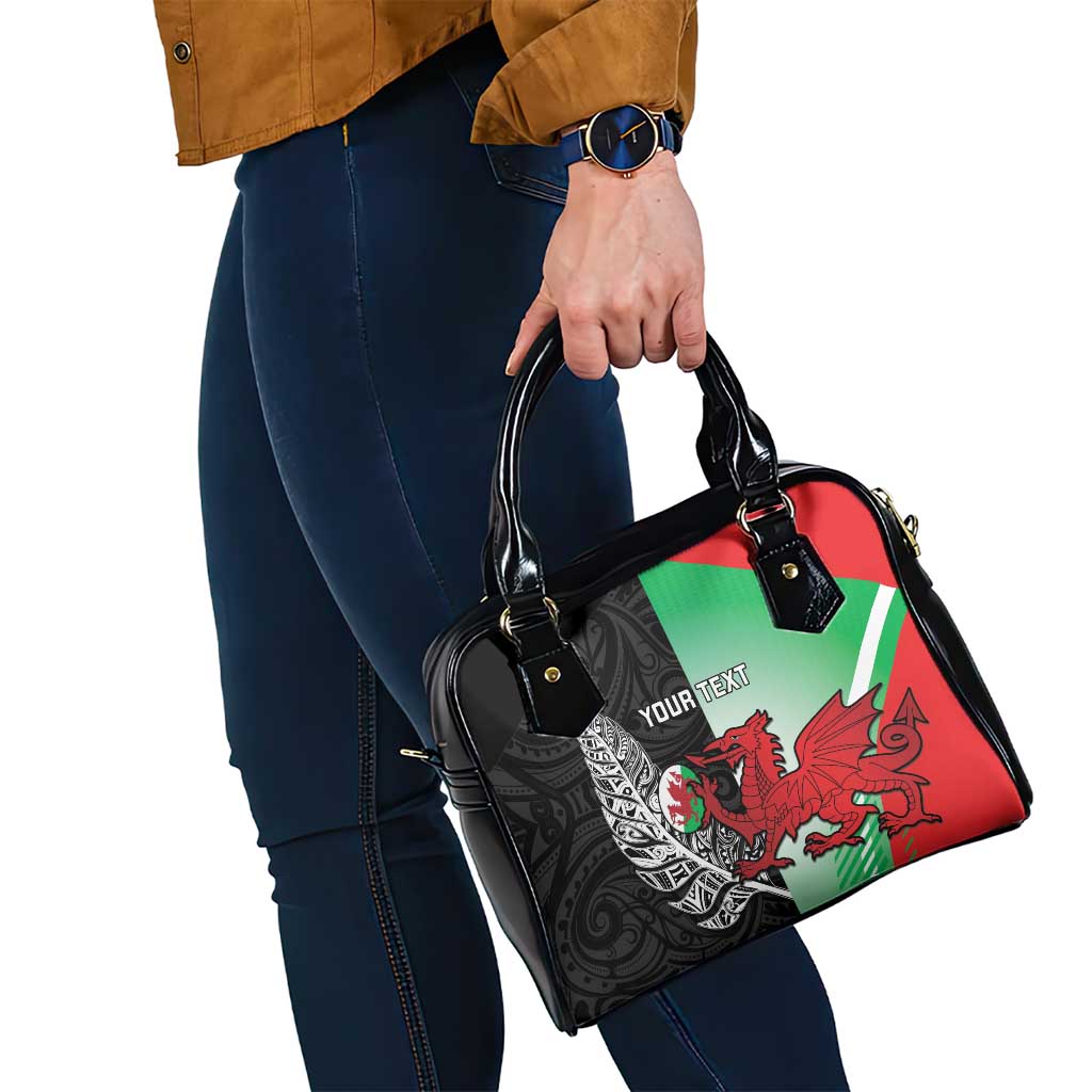 New Zealand and Wales Rugby Custom Shoulder Handbag Aotearoa All Black Combine Welsh Dragon LT14