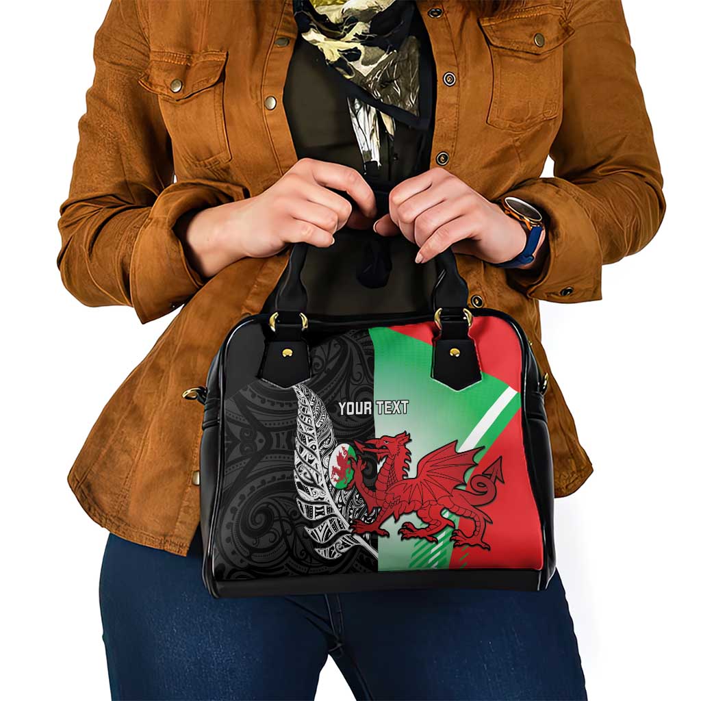 New Zealand and Wales Rugby Custom Shoulder Handbag Aotearoa All Black Combine Welsh Dragon LT14