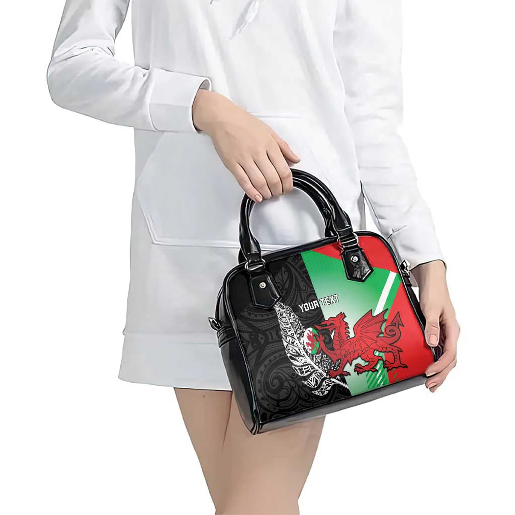 New Zealand and Wales Rugby Custom Shoulder Handbag Aotearoa All Black Combine Welsh Dragon LT14