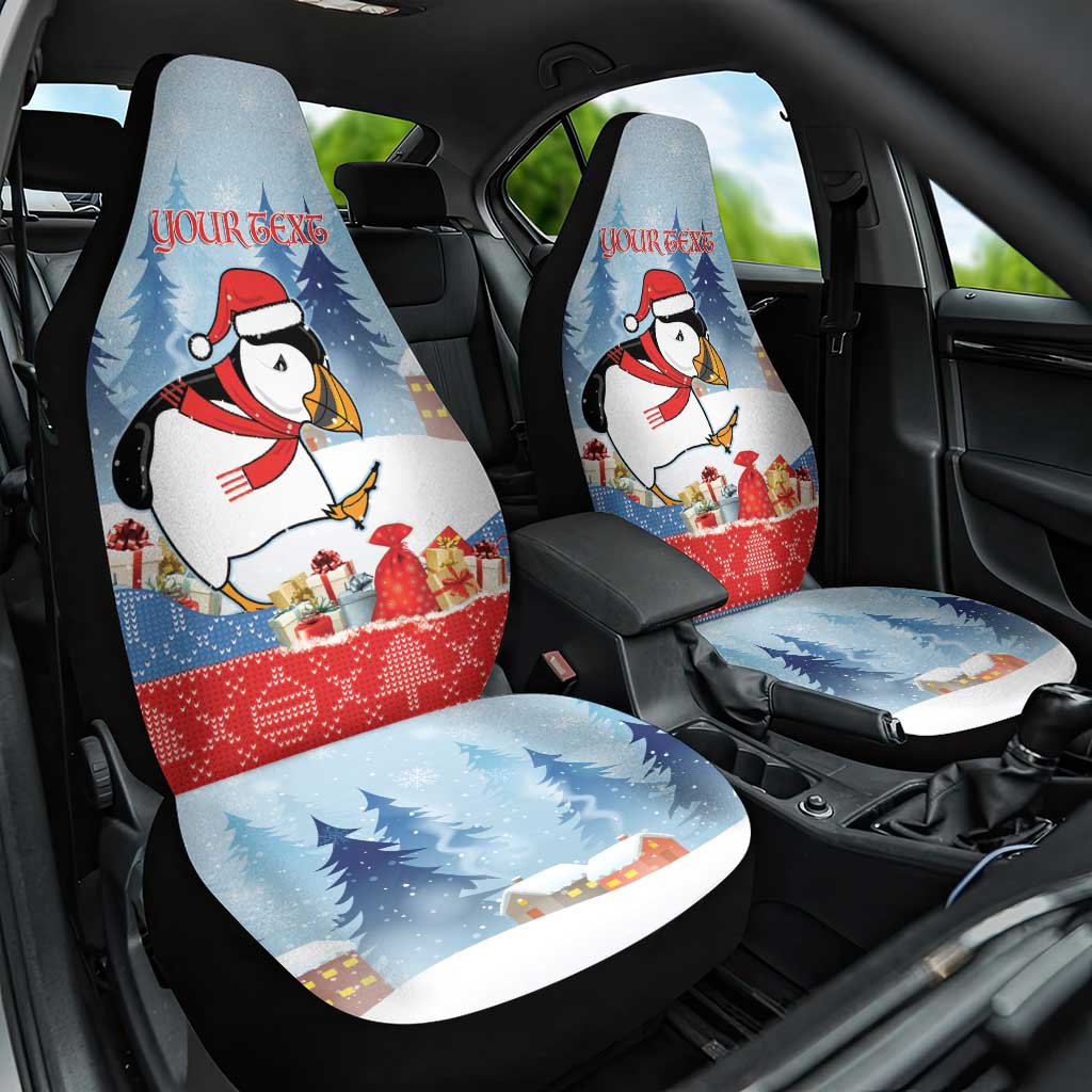 Personalised Puffin Iceland Christmas Car Seat Cover Merry Xmas Winter Vibes LT14