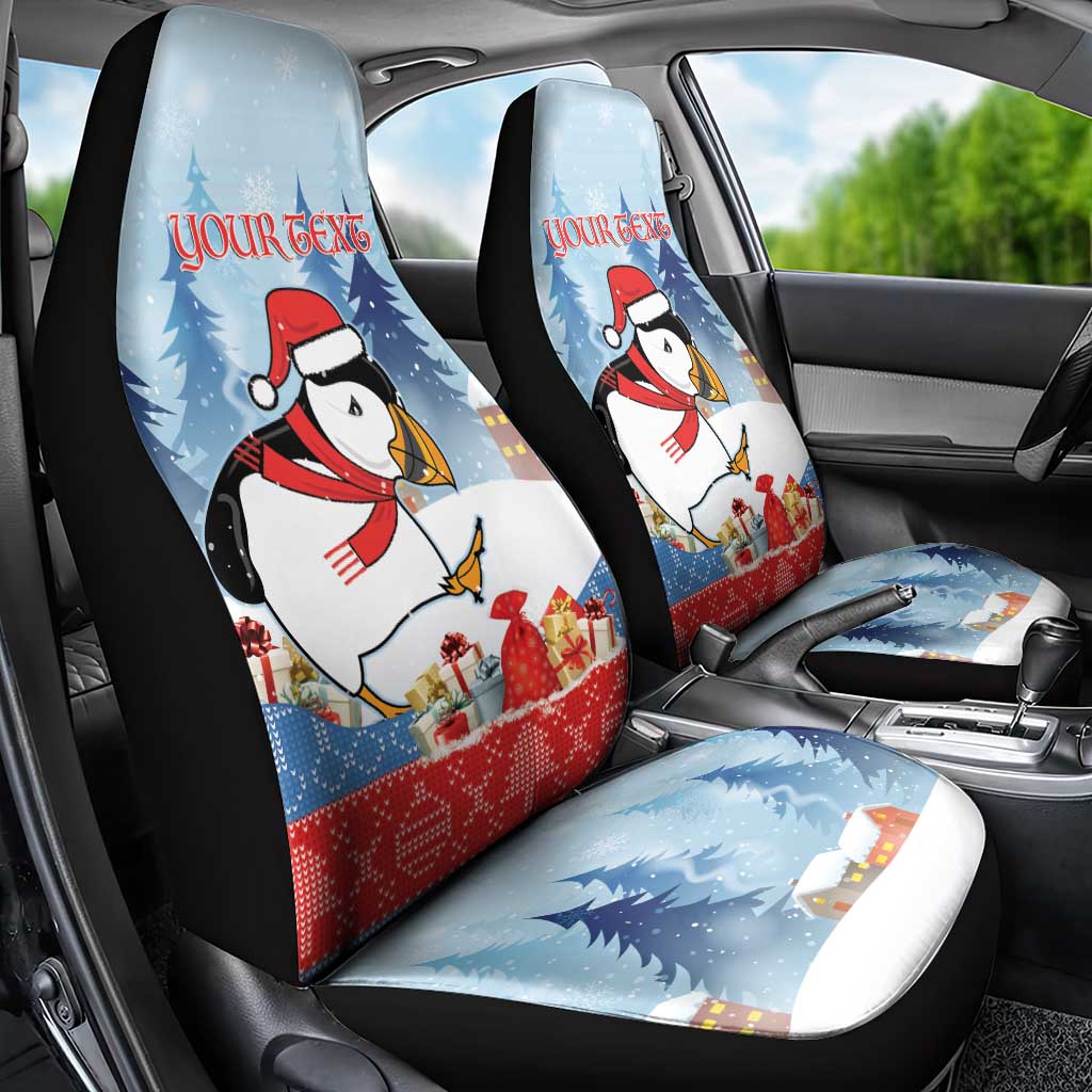 Personalised Puffin Iceland Christmas Car Seat Cover Merry Xmas Winter Vibes LT14