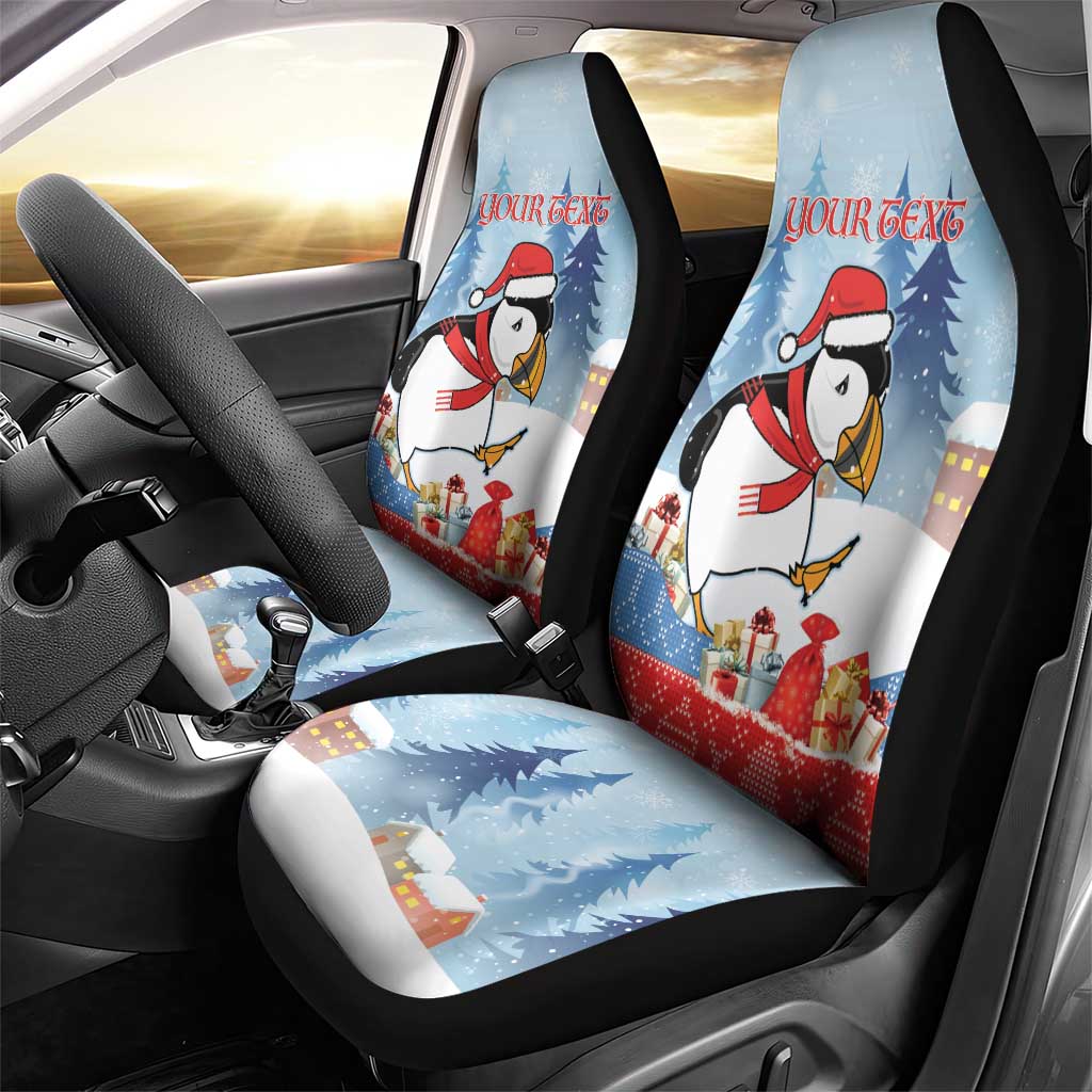 Personalised Puffin Iceland Christmas Car Seat Cover Merry Xmas Winter Vibes LT14