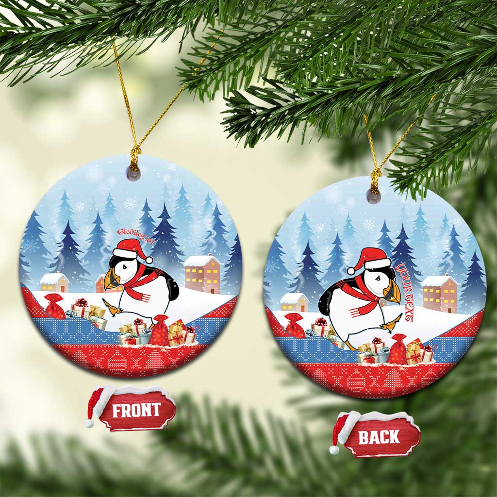 Personalised Puffin Iceland Christmas Ceramic Ornament Merry Xmas Winter Vibes LT14