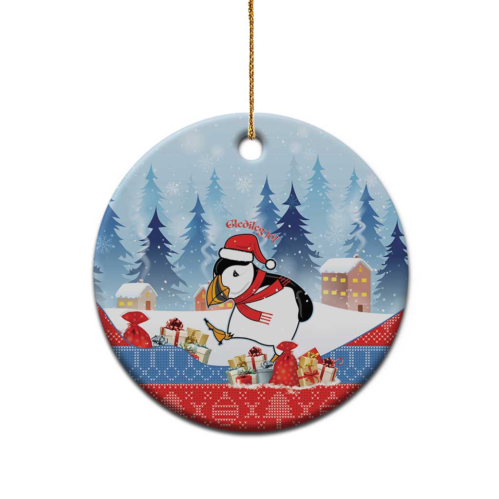 Personalised Puffin Iceland Christmas Ceramic Ornament Merry Xmas Winter Vibes LT14