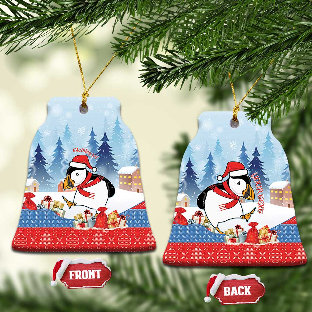 Personalised Puffin Iceland Christmas Ceramic Ornament Merry Xmas Winter Vibes LT14