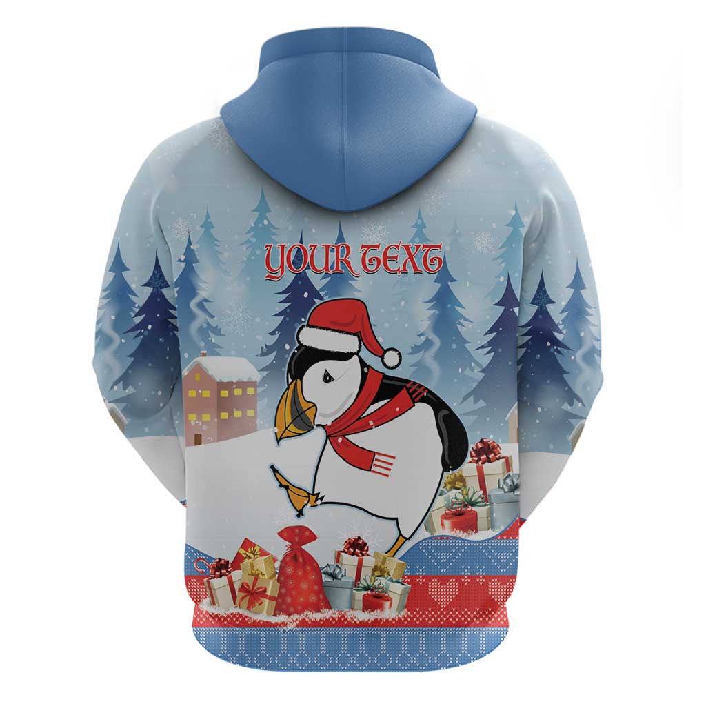 Personalised Puffin Iceland Christmas Hoodie Merry Xmas Winter Vibes LT14