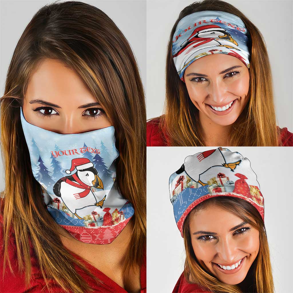 Personalised Puffin Iceland Christmas Neck Gaiter Merry Xmas Winter Vibes LT14
