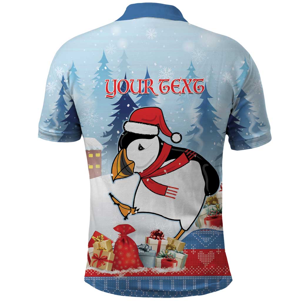 Personalised Puffin Iceland Christmas Polo Shirt Merry Xmas Winter Vibes LT14