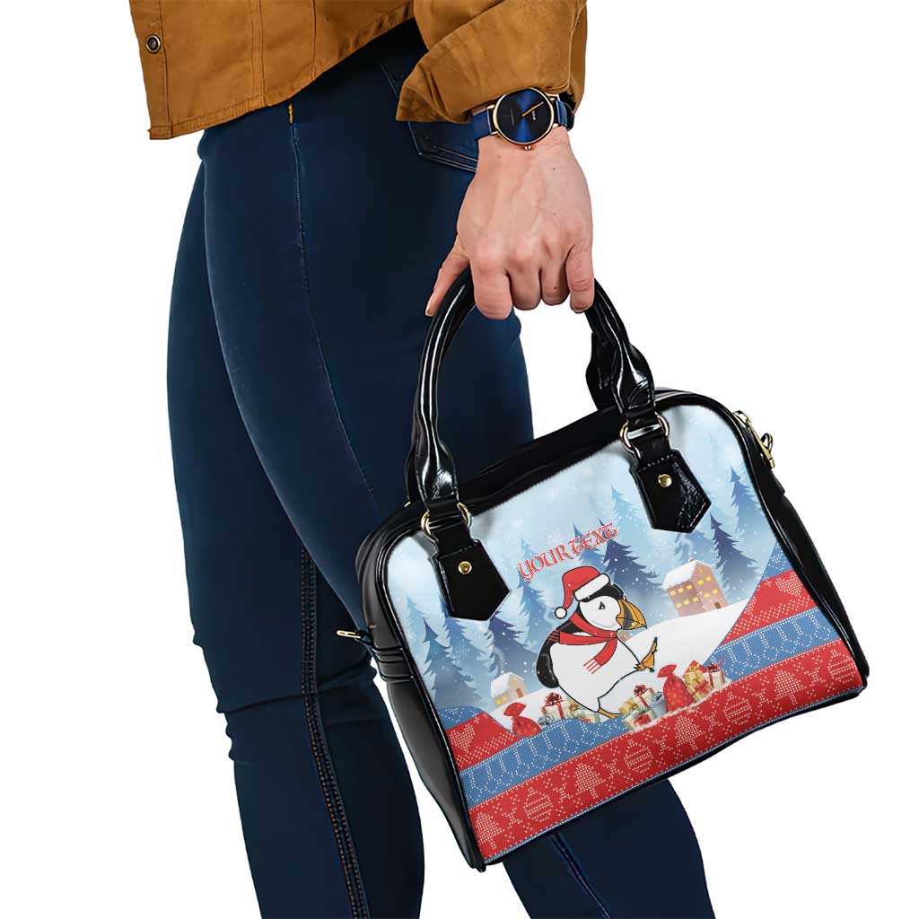 Personalised Puffin Iceland Christmas Shoulder Handbag Merry Xmas Winter Vibes LT14