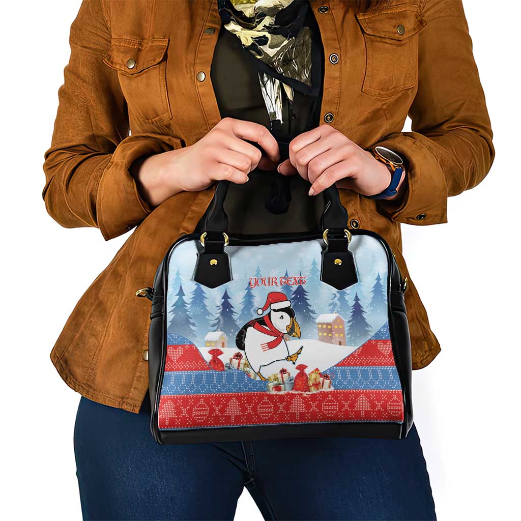 Personalised Puffin Iceland Christmas Shoulder Handbag Merry Xmas Winter Vibes LT14