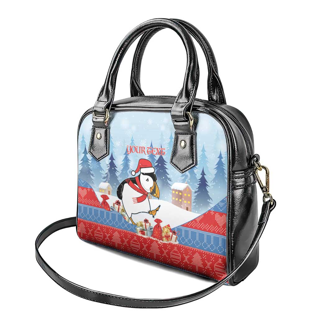 Personalised Puffin Iceland Christmas Shoulder Handbag Merry Xmas Winter Vibes LT14