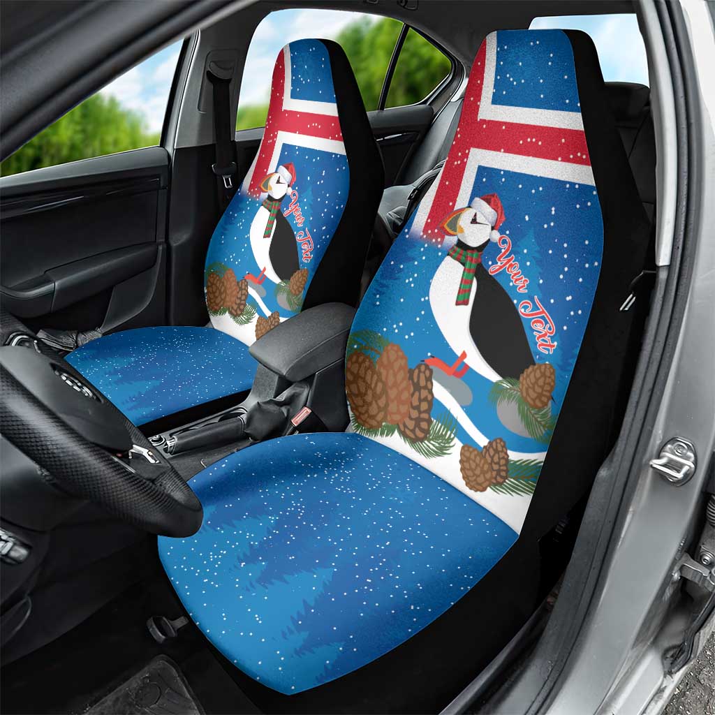 Personalised Iceland Christmas Car Seat Cover Puffin Santa Winter Flag Style LT14