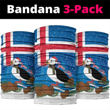 Personalised Iceland Christmas Neck Gaiter Puffin Santa Winter Flag Style LT14