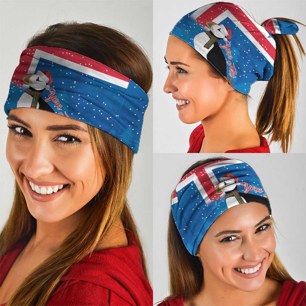 Personalised Iceland Christmas Neck Gaiter Puffin Santa Winter Flag Style LT14