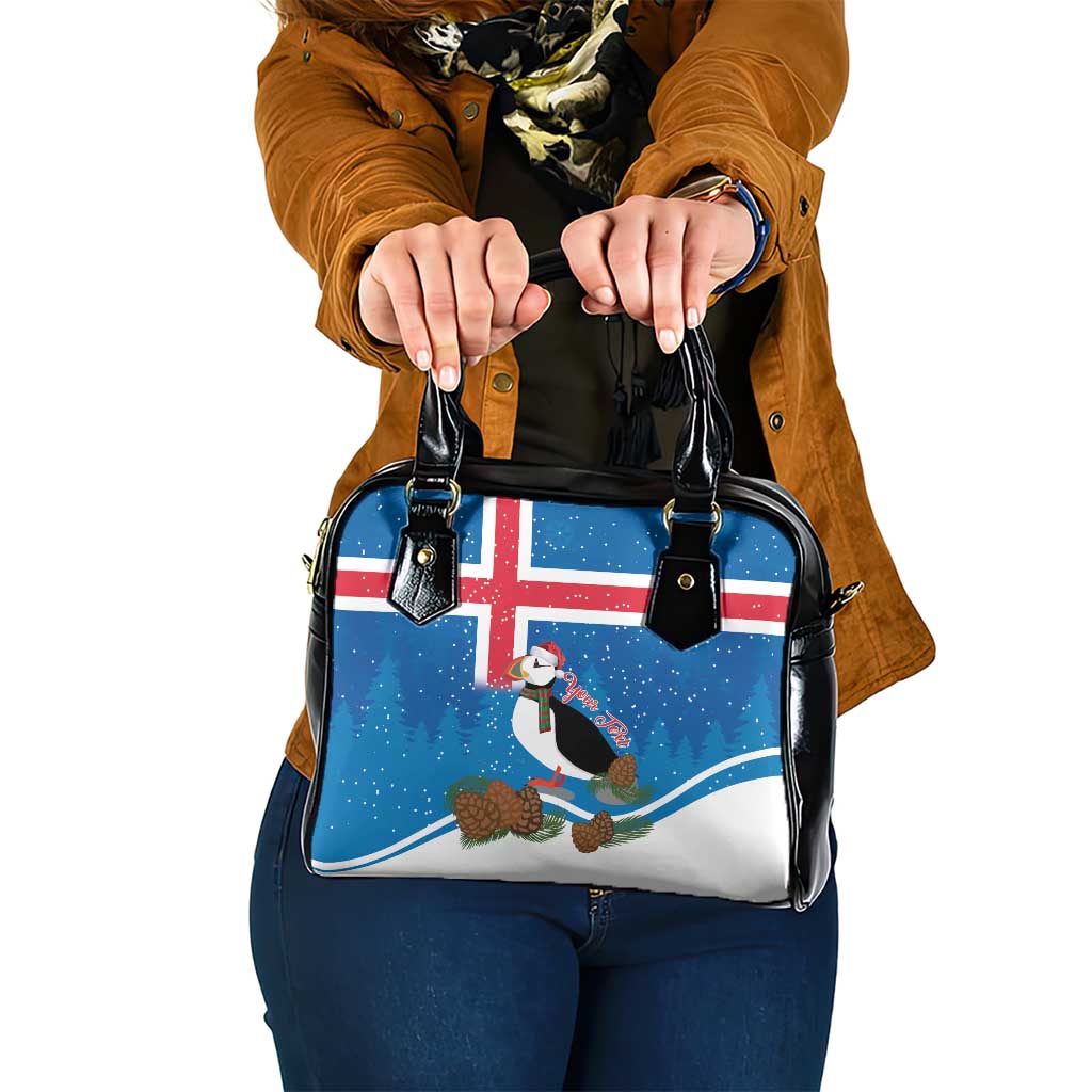 Personalised Iceland Christmas Shoulder Handbag Puffin Santa Winter Flag Style LT14