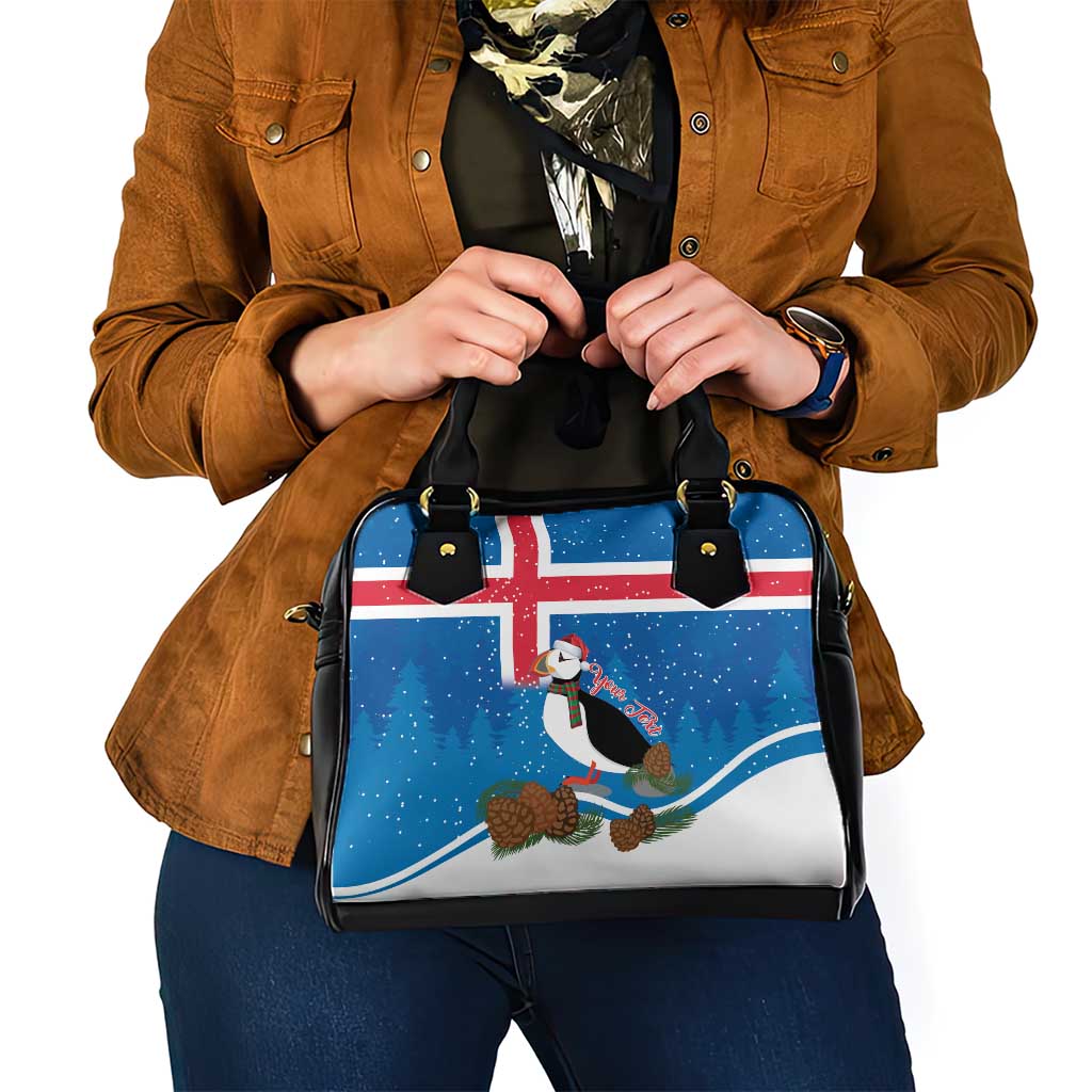Personalised Iceland Christmas Shoulder Handbag Puffin Santa Winter Flag Style LT14