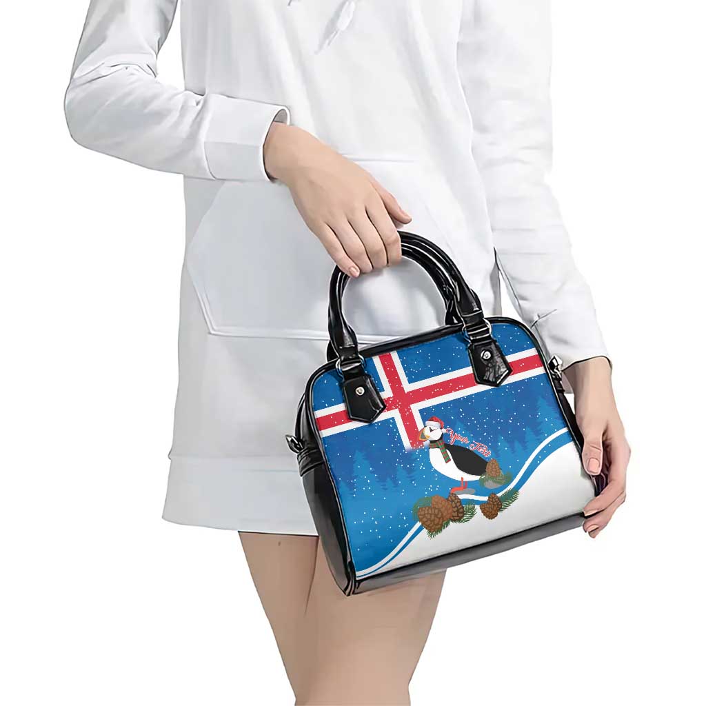 Personalised Iceland Christmas Shoulder Handbag Puffin Santa Winter Flag Style LT14