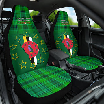 Dominica Independence Day Car Seat Cover Dominik Sisserou Parrot With Madras Pattern LT14