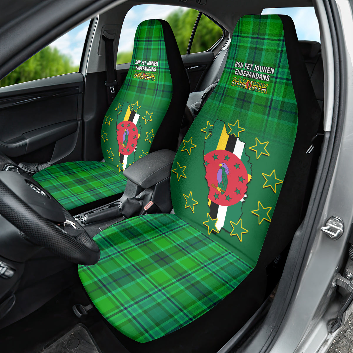 Dominica Independence Day Car Seat Cover Dominik Sisserou Parrot With Madras Pattern LT14