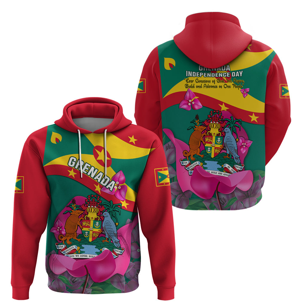 Grenada Independence Day Hoodie Gwenad Bougainvillea Flowers LT14
