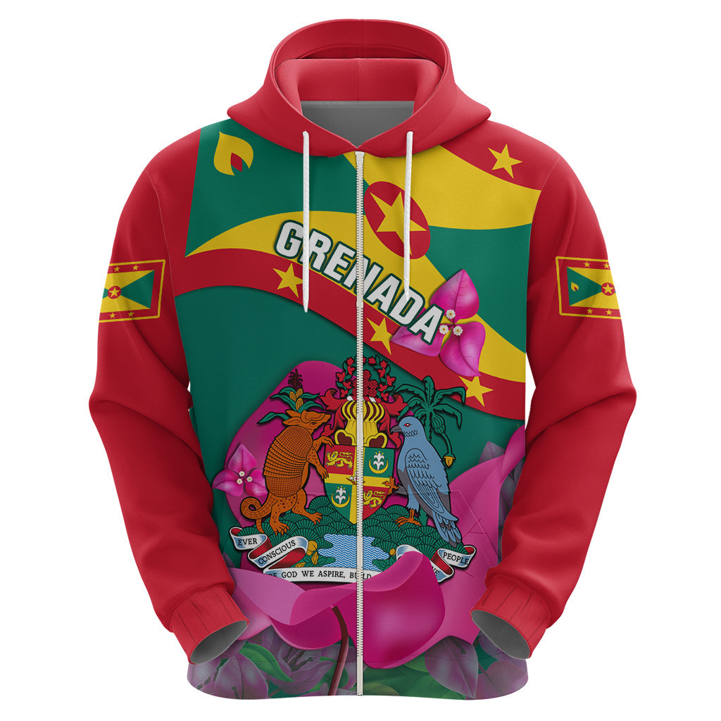 Grenada Independence Day Hoodie Gwenad Bougainvillea Flowers LT14