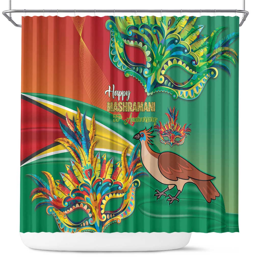 Guyana Republic Day Shower Curtain Happy Mashramani 55th Anniversary LT14