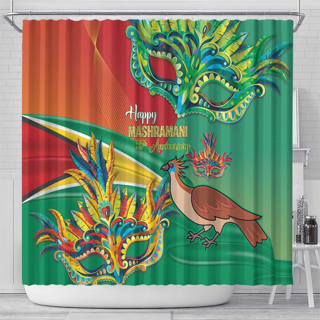 Guyana Republic Day Shower Curtain Happy Mashramani 55th Anniversary LT14
