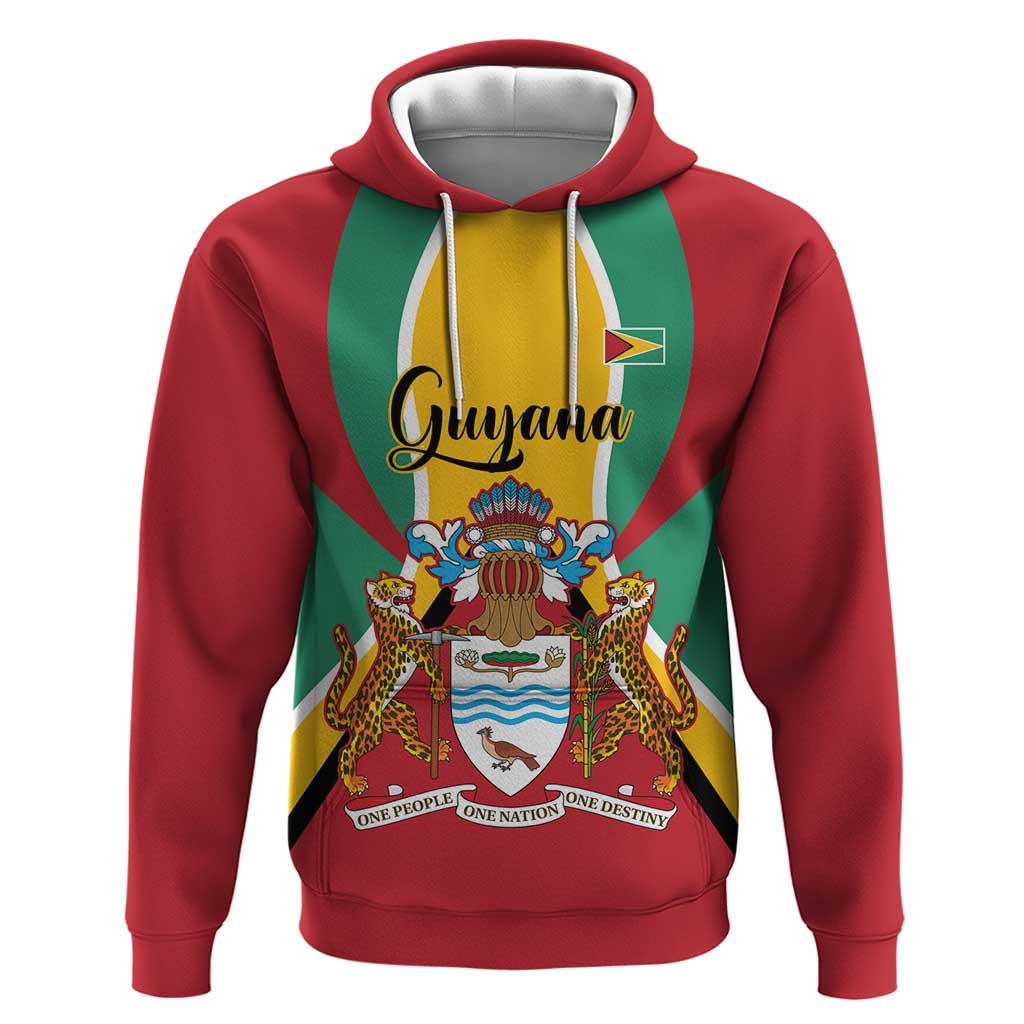 Personalized Guyana Coat Of Arms Hoodie Flag Color LT14