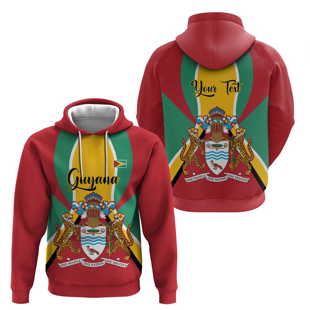 Personalized Guyana Coat Of Arms Hoodie Flag Color LT14