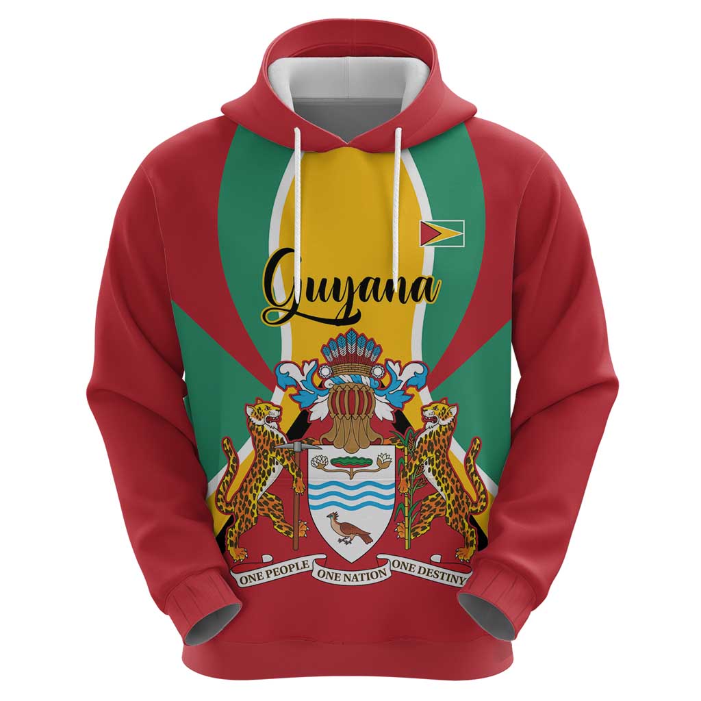 Personalized Guyana Coat Of Arms Hoodie Flag Color LT14