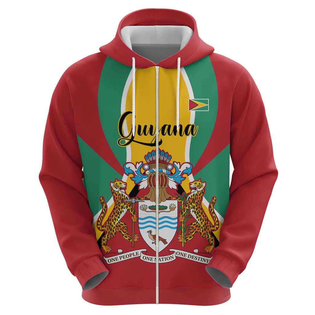 Personalized Guyana Coat Of Arms Hoodie Flag Color LT14