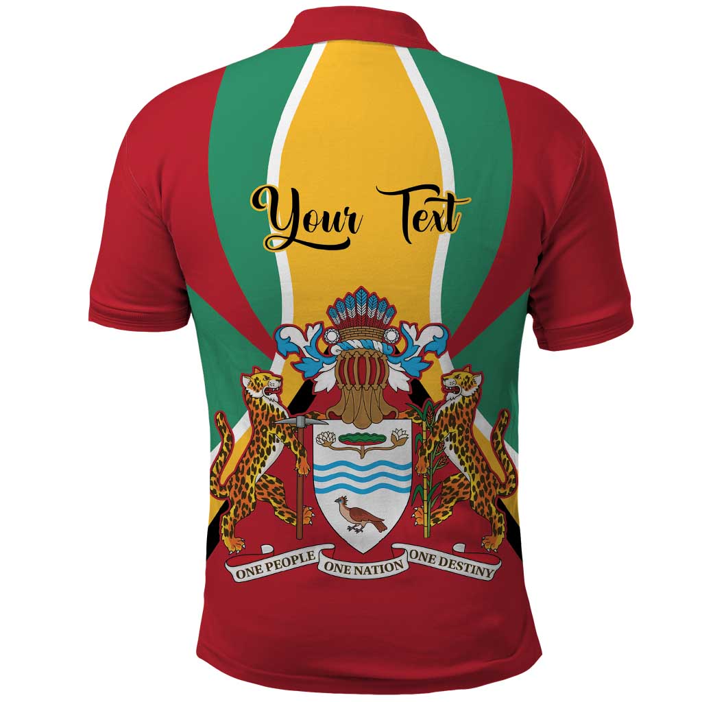 Personalized Guyana Coat Of Arms Polo Shirt Flag Color LT14