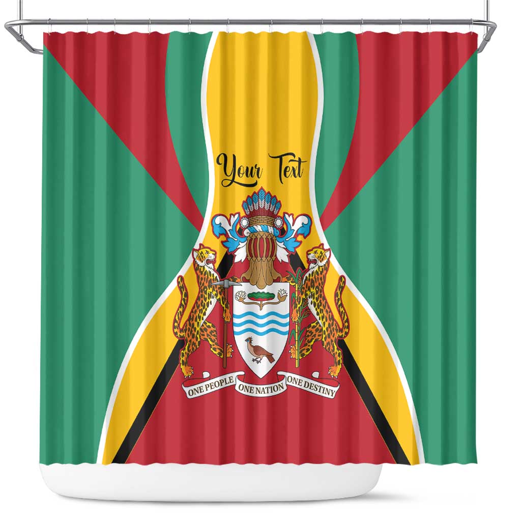 Personalized Guyana Coat Of Arms Shower Curtain Flag Color LT14