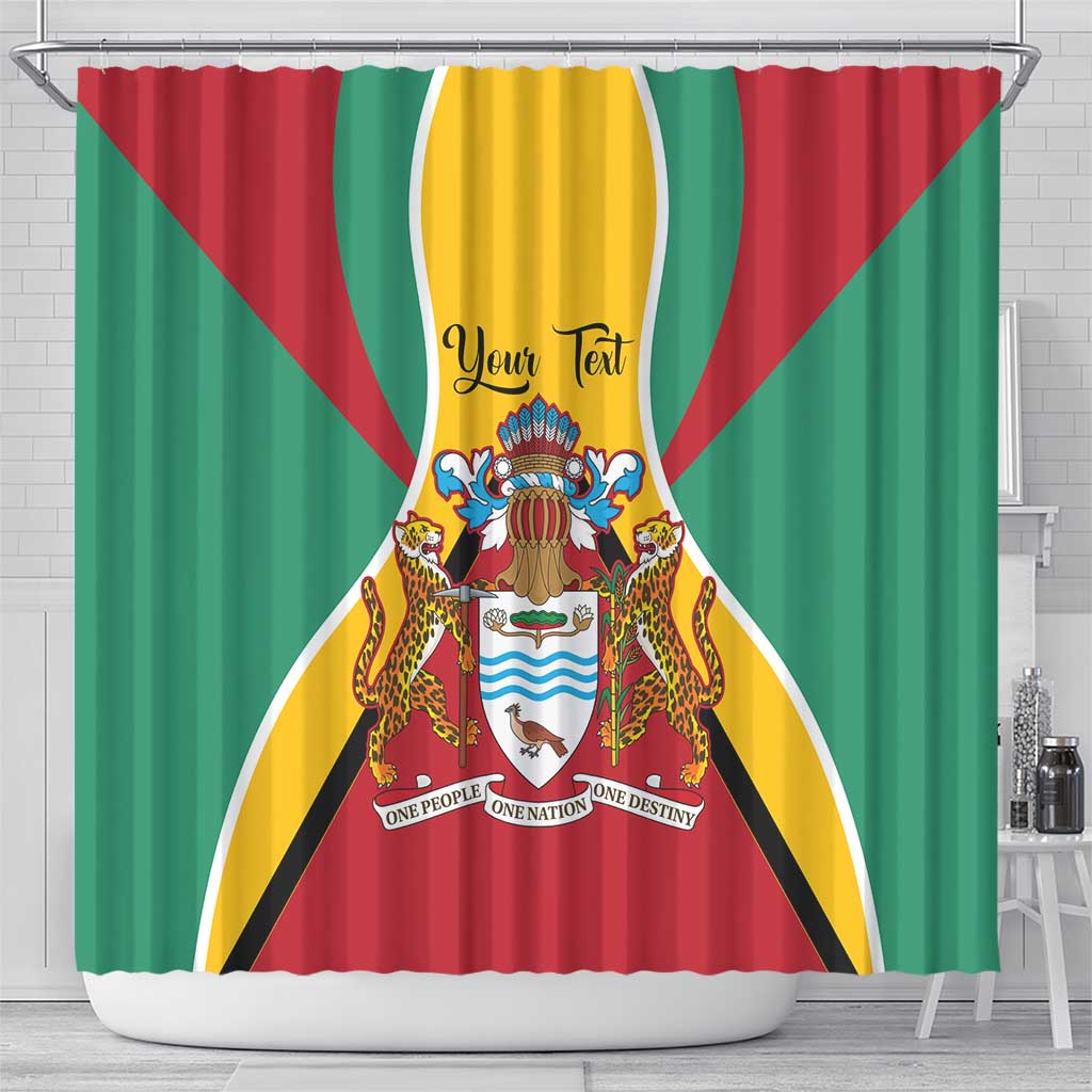 Personalized Guyana Coat Of Arms Shower Curtain Flag Color LT14